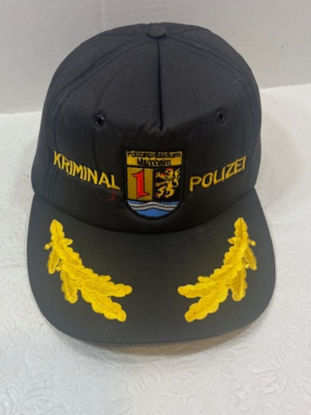 Black Kriminal Polizei Mannheim Germany Baseball Cap Hat Cotton Padded Strapback